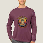 Purrfessor of Feline Studies Cat Lover Retro Sunse Tri-Blend Shirt (Voorkant volledig)