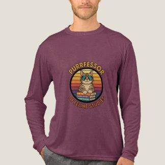 Purrfessor of Feline Studies Cat Lover Retro Sunse Tri-Blend Shirt