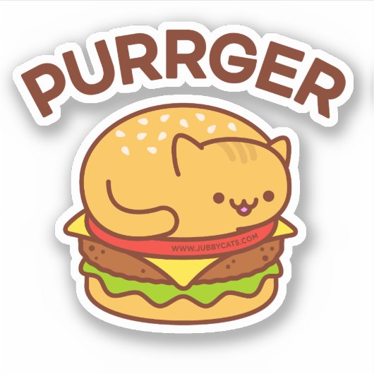 PURRGER Cat Sticker - Cat Burger (Voorkant)