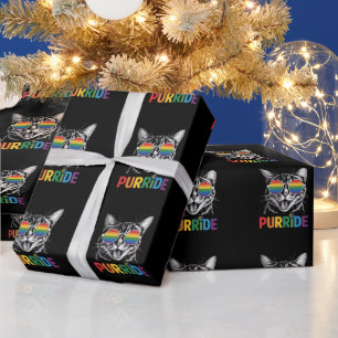 Purride Cat Gay Lesbian Rainbow LGBTQ Ally Pride Cadeaupapier