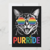 Purride Cat Gay Lesbian Rainbow LGBTQ Ally Pride Kaart (Voorkant)