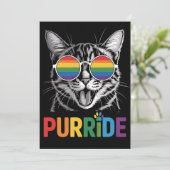 Purride Cat Gay Lesbian Rainbow LGBTQ Ally Pride Kaart (Staand voorkant)