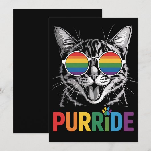 Purride Cat Gay Lesbian Rainbow LGBTQ Ally Pride Kaart (Voorkant / Achterkant)