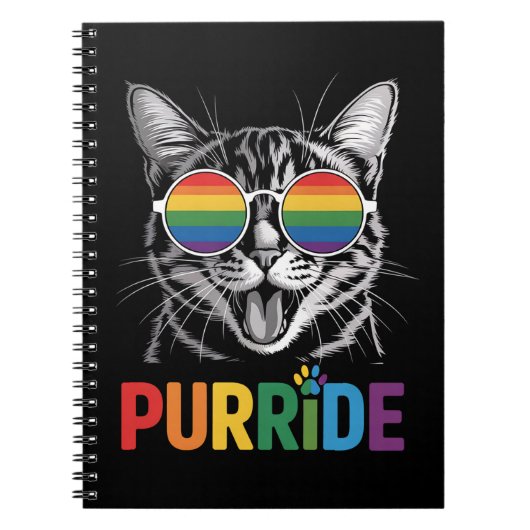 Purride Cat Gay Lesbian Rainbow LGBTQ Ally Pride Notitieboek (Voorkant)