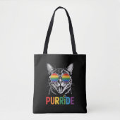 Purride Cat Gay Lesbian Rainbow LGBTQ Ally Pride Tote Bag (Voorkant)