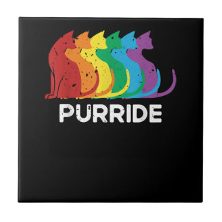 Purride Cat Pride Ally LGBT Community Rainbow Prid Tegeltje