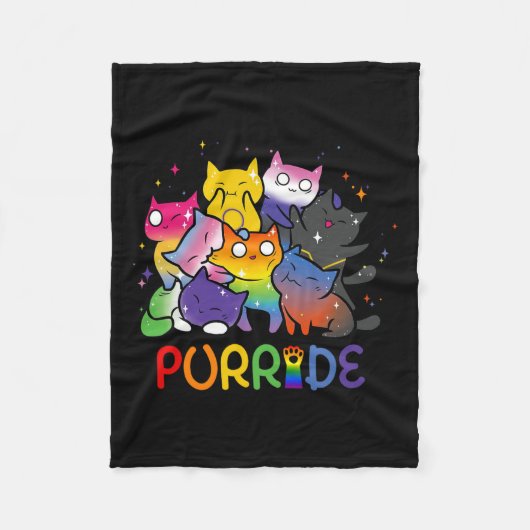 Purride Cat Pride Ally LHBT Rainbow Dierenvrienden Fleece Deken (Voorkant)