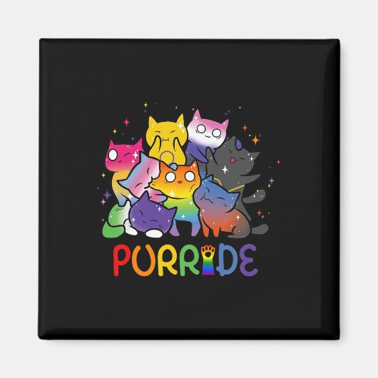 Purride Cat Pride Ally LHBT Rainbow Dierenvrienden Magneet (Voorkant)
