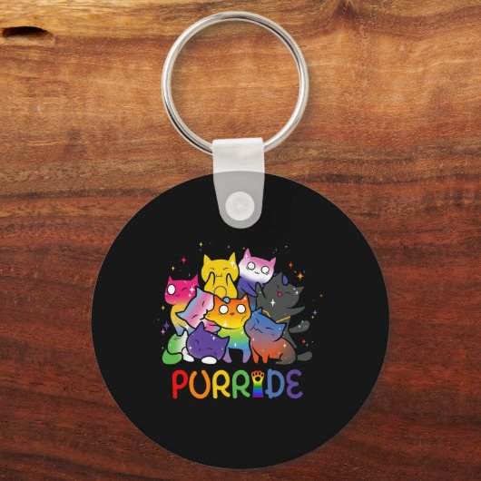 Purride Cat Pride Ally LHBT Rainbow Dierenvrienden Sleutelhanger (Voorkant)