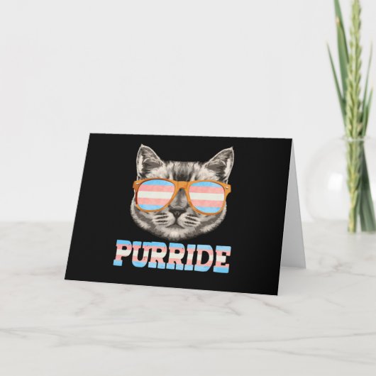 Purride Cat Pride LGBT Transgender Flag Trans Pet Kaart (Voorkant)