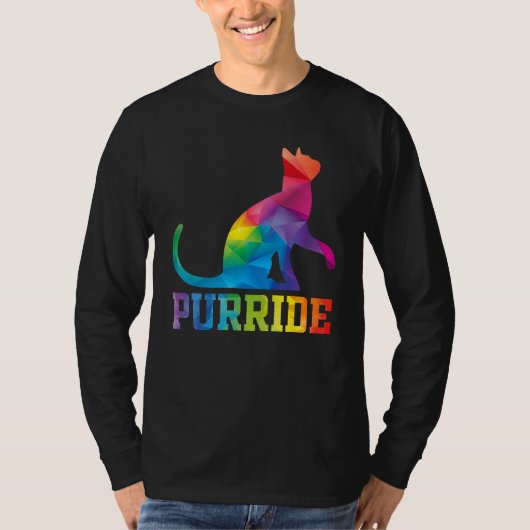 Purride Cat  Pride Month Gay Rights Rainbow Cat T-shirt (Voorkant)