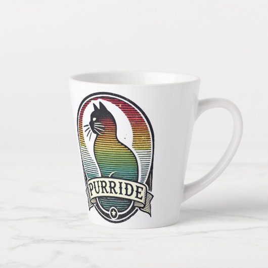 Purride Cat Pride Rainbow Retro Latte Mok (Rechts)