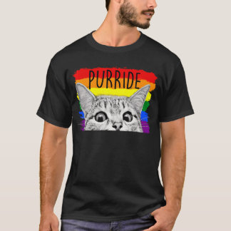 Purride Cat Zonnebril Vlag Gay Pride Maand LGBT T-shirt