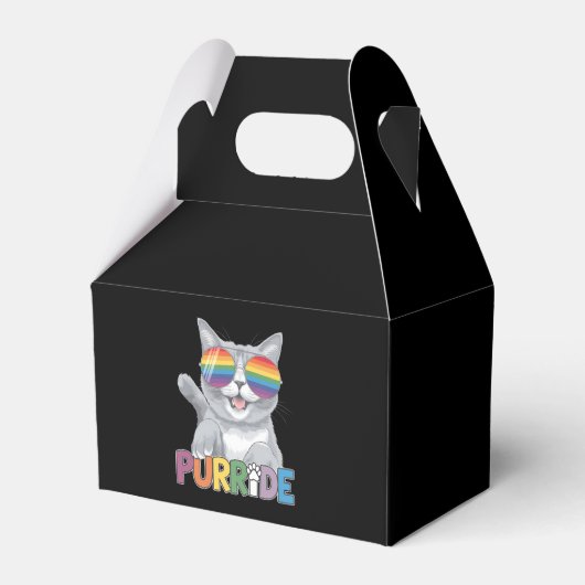 Purride Cat Zonnebrillen Gay Pride Rainbow LGBTQ Bedankdoosjes (Voorkant Zijde)