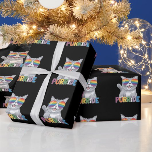 Purride Cat Zonnebrillen Gay Pride Rainbow LGBTQ Cadeaupapier (Feestdagen)