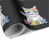 Purride Cat Zonnebrillen Gay Pride Rainbow LGBTQ Cadeaupapier (Rol Hoek)