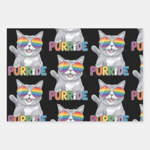 Purride Cat Zonnebrillen Gay Pride Rainbow LGBTQ Inpakpapier Vel