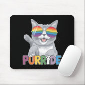 Purride Cat Zonnebrillen Gay Pride Rainbow LGBTQ Muismat (Met muis)
