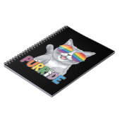 Purride Cat Zonnebrillen Gay Pride Rainbow LGBTQ Notitieboek (Linkerzijde)