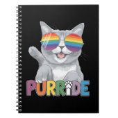 Purride Cat Zonnebrillen Gay Pride Rainbow LGBTQ Notitieboek (Voorkant)