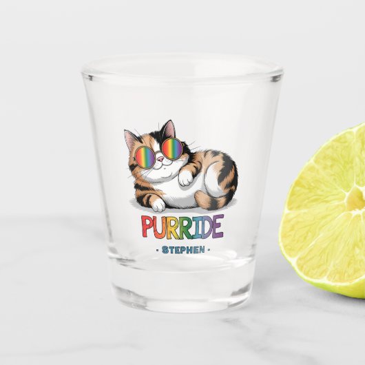 Purride - Cool Cat Pride | LGBTQ Shot Glas (Voorkant)