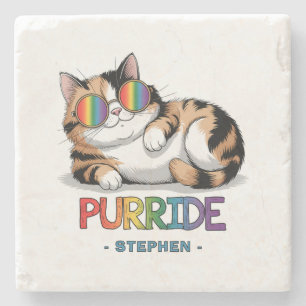 Purride - Cool Cat Pride LGBTQ Stenen Onderzetter