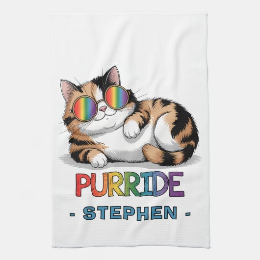 Purride - Cool Cat Pride | LGBTQ Theedoek (Verticaal)