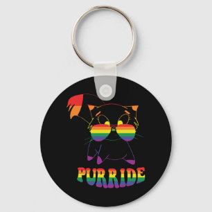 Purride Cute Gay Cat Lesbisch Regenboog Sleutelhanger