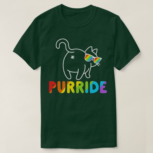 Purride Funny Cat Gay LGB Pride Women Mannen T-shirt (Design voorkant)