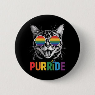 Purride Kat HBT Regenboog LGBTQ Bondgenoot Trots Ronde Button 5,7 Cm