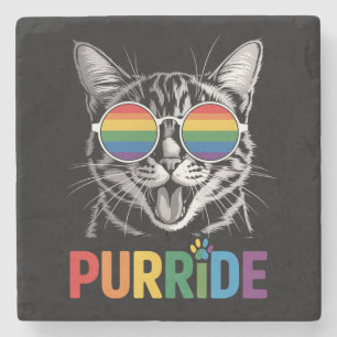 Purride Kat Hbtq Regenboog Regenboogtrots Stenen Onderzetter
