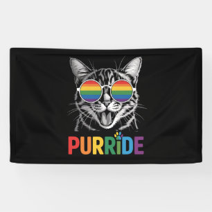 Purride Kat Hbtq Regenboog Regenboogvlag Trots Spandoek