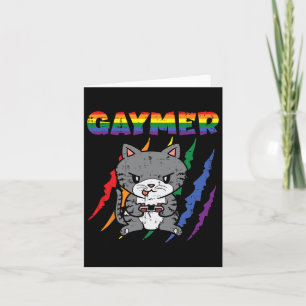 Purride Kat Videospel Gamer Lgbtq Regenboogvlag Ga Kaart