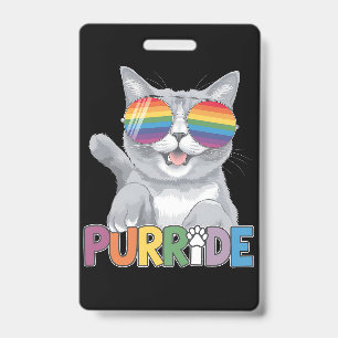 Purride Kat Zonnebril Gay Pride Regenboog LGBTQ Badge