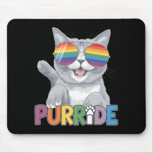 Purride Kat Zonnebril Gay Pride Regenboog LGBTQ Muismat