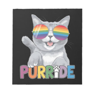 Purride Kat Zonnebril Gay Pride Regenboog LGBTQ Notitieblok