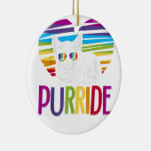 Purride LGBT Gay Pride Cat LGBTQ Pride Month 2019 Keramisch Ornament (Rechts)