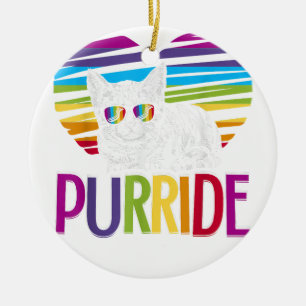 Purride LGBT Gay Pride Cat LGBTQ Pride Month 2019 Keramisch Ornament