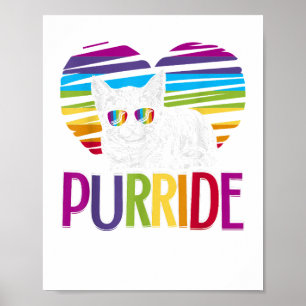 Purride LGBT Gay Pride Cat LGBTQ Pride Month 2019 Poster