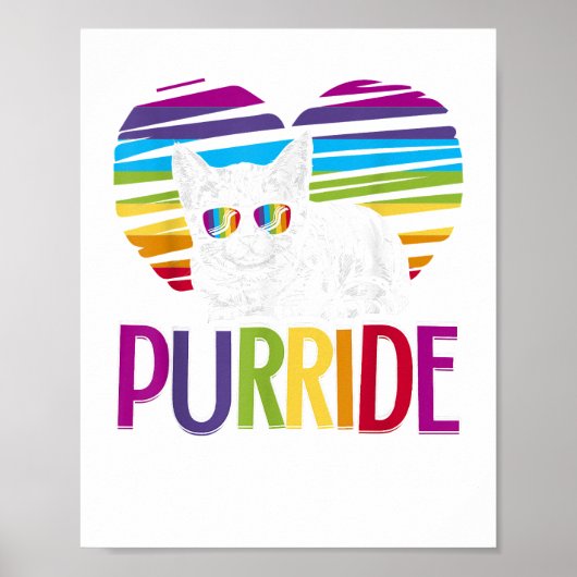 Purride LGBT Gay Pride Cat LGBTQ Pride Month 2019 Poster (Voorkant)