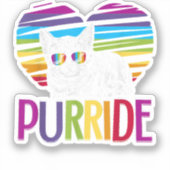 Purride LGBT Gay Pride Cat LGBTQ Pride Month 2019 Sticker (Voorkant)