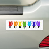 PURRide PRIDE Katten Bumpersticker (Op auto)