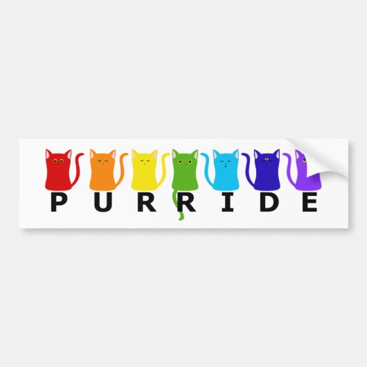 PURRide PRIDE Katten Bumpersticker (Voorkant)