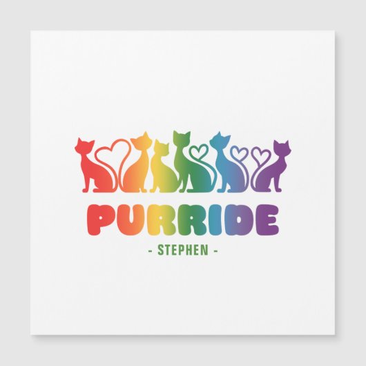 Purride – Rainbow Cat Silhouette LGBTQ+ Pride Pun (Voorkant)
