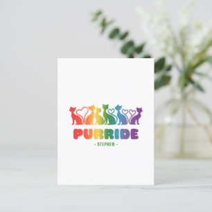 Purride – Rainbow Cat Silhouette LGBTQ+ Pride Pun Briefkaart