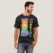 Purride Rainbow Color Cat Gay LGBT Pride T-shirt (Voorkant volledig)