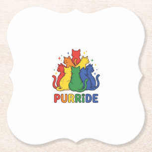 Purride Regenboog Kat Vintage Vector Design_1 Kartonnen Onderzetters