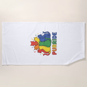 Purride Regenboog Kat Vintage Vector Design_1 Strandlaken