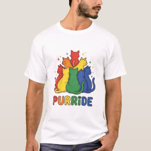 Purride Regenboog Kat Vintage Vector Design_1 T-shirt