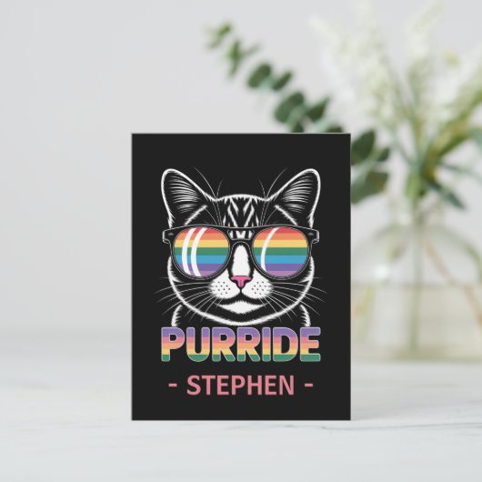 Purride – Schattigee Cat Pride LGBTQ Briefkaart (Staand voorkant)